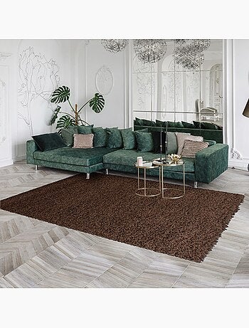 Tapis poils longs shaggy tissé motif uni UNI L