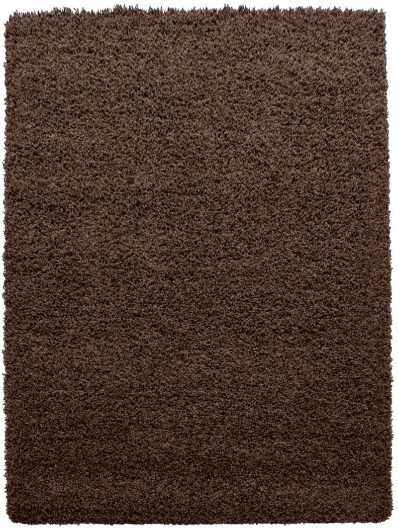 Tapis poils longs shaggy tissé motif uni UNI L Marron - Kiabi