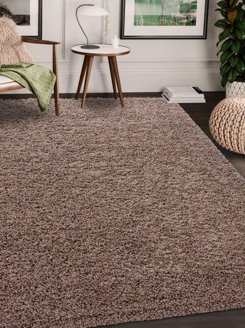 Tapis poils longs shaggy tissé motif uni UNI L Multicolore - Kiabi