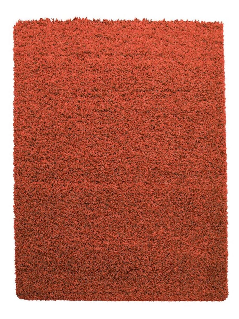 Tapis poils longs shaggy tissé motif uni UNI L Orange - Kiabi