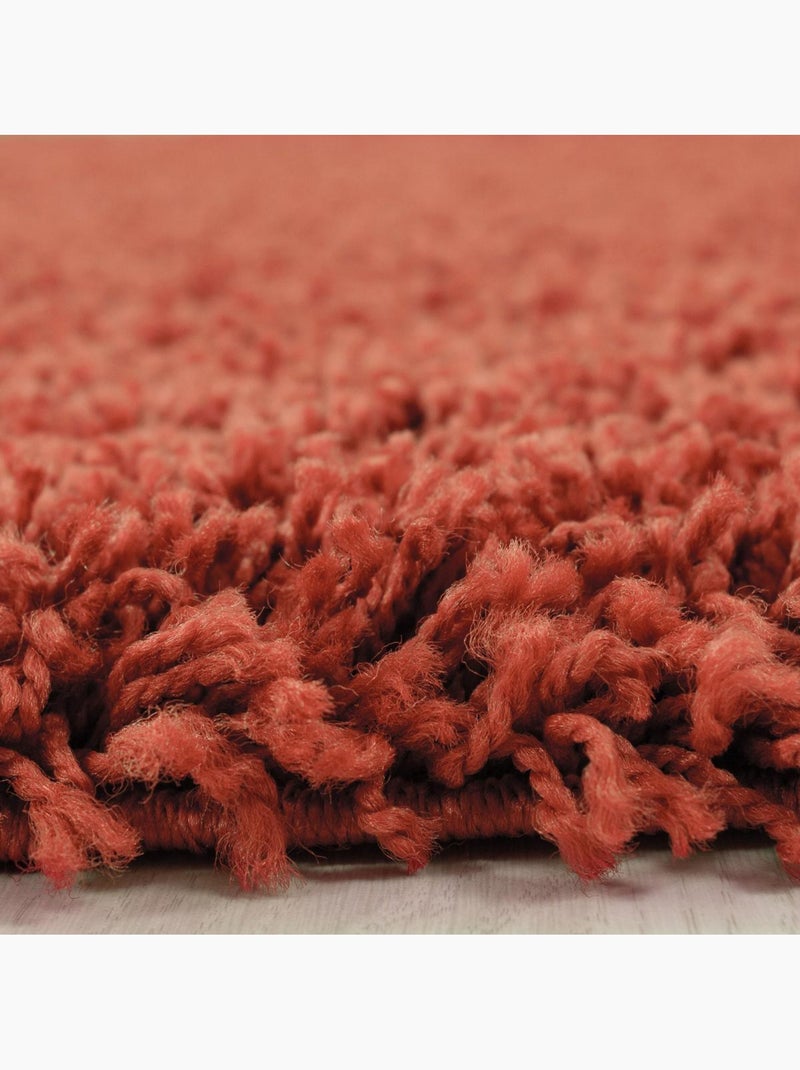 Tapis poils longs shaggy tissé motif uni UNI L Orange - Kiabi