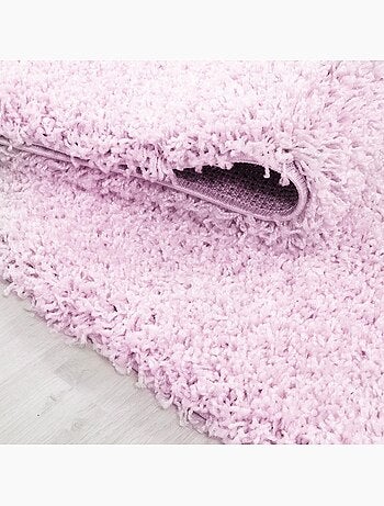 Tapis poils longs shaggy tissé motif uni UNI L