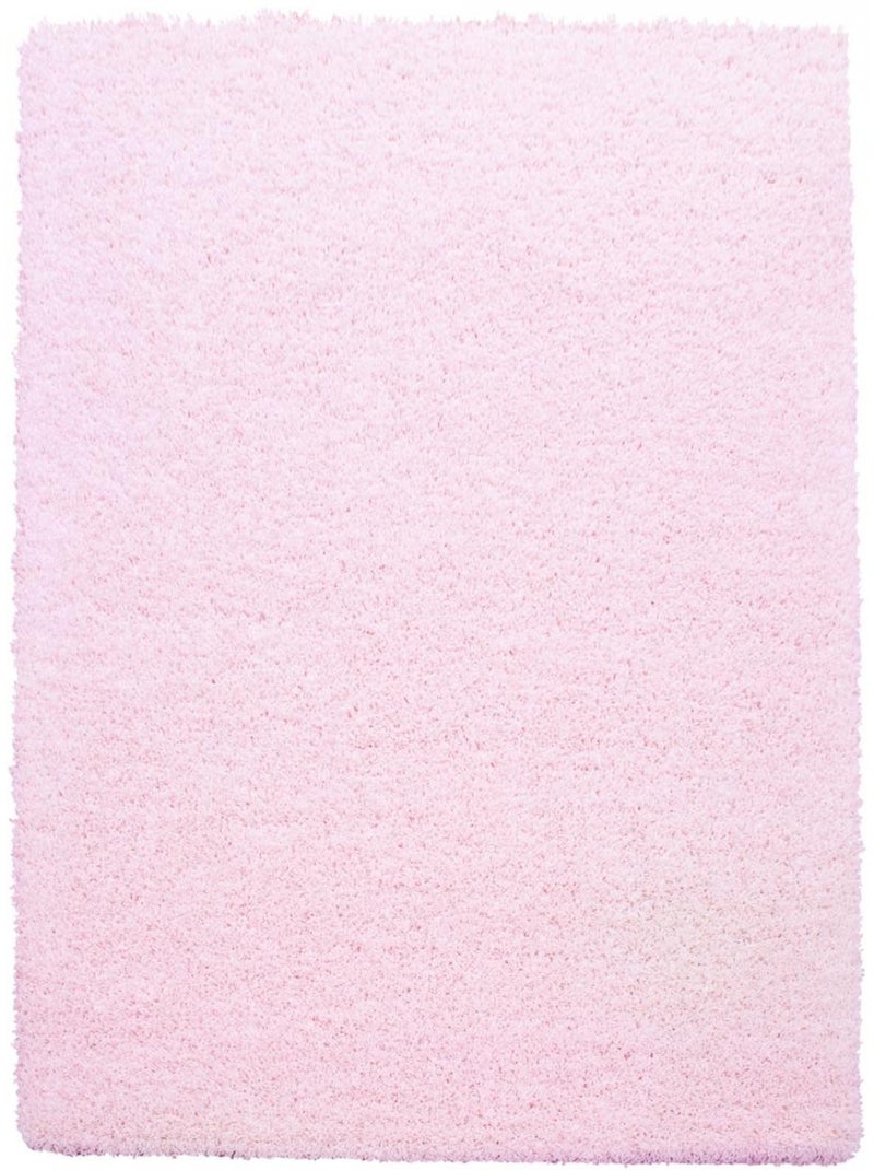 Tapis poils longs shaggy tissé motif uni UNI L Rose - Kiabi