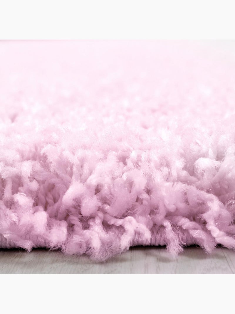Tapis poils longs shaggy tissé motif uni UNI L Rose - Kiabi