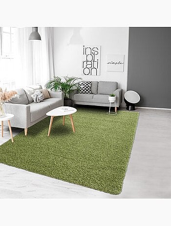 Tapis poils longs shaggy tissé motif uni UNI L