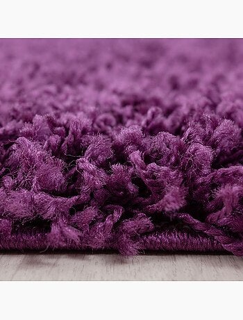 Tapis poils longs shaggy tissé motif uni UNI L