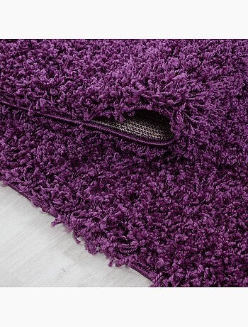 Tapis poils longs shaggy tissé motif uni UNI L