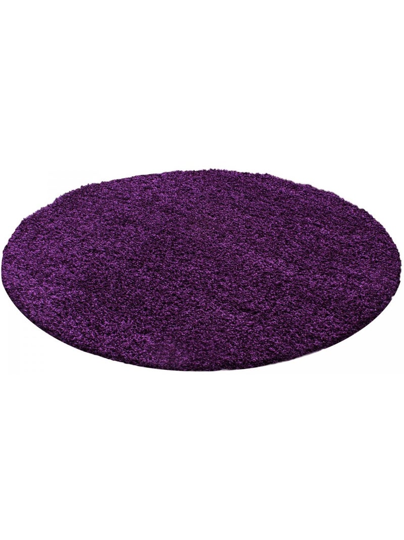 Tapis poils longs shaggy tissé motif uni UNI L Violet - Kiabi