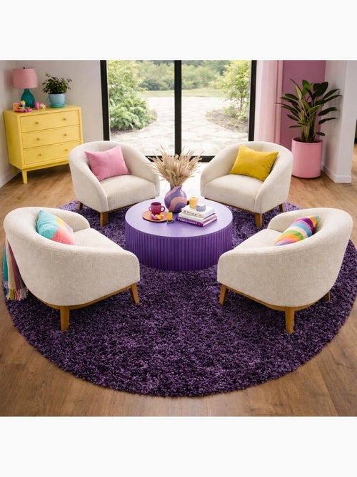 Tapis poils longs shaggy tissé motif uni UNI L - Kiabi