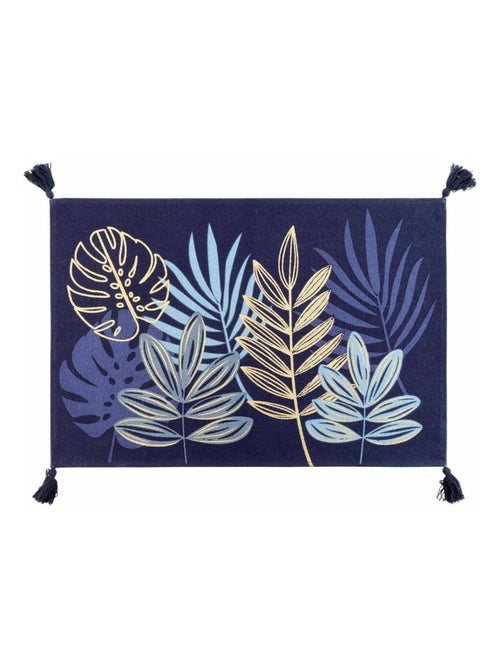 Tapis pompons 60x90 cm métallisé Ornella bleu - Kiabi Tapis pompons 60x90 cm métallisé Ornella bleu - Kiabi