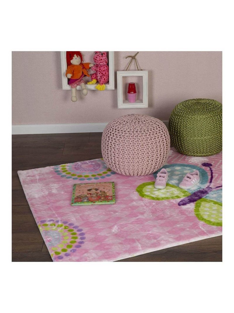 Tapis pour chambre de fille doux multicolore Butterfly Multicolore - Kiabi