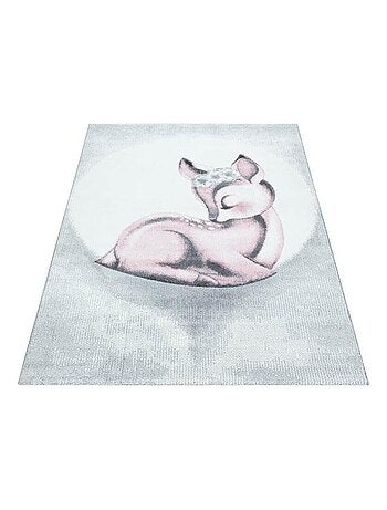 Tapis pour chambre d'enfant rose rectangle Bamba
