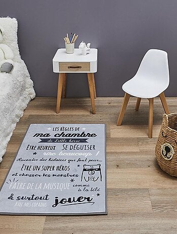 Tapis pour enfant KEHL règles de chambre gris