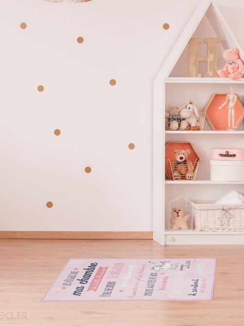Tapis pour enfant KEHL règles de chambre rose - Kiabi