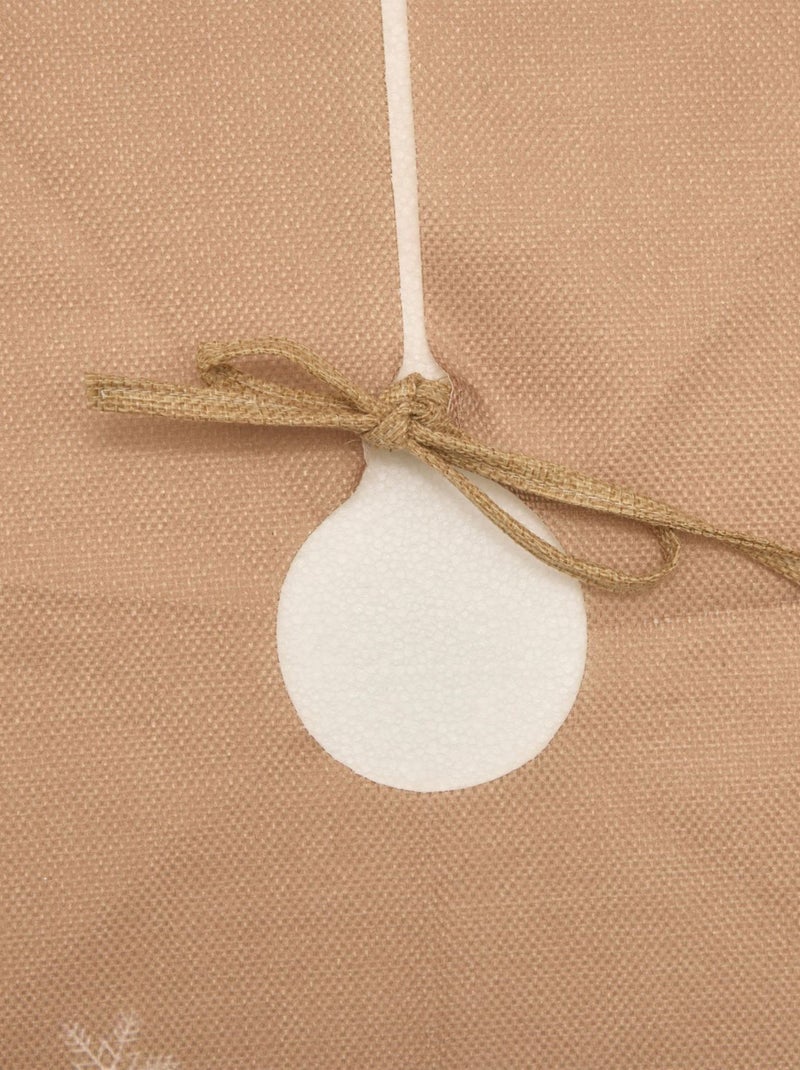 Tapis pour sapin de Noël effet jute motifs Père Noël Beige - Kiabi