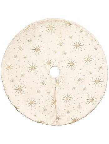 Tapis pour sapin de Noël motifs étoiles dorées