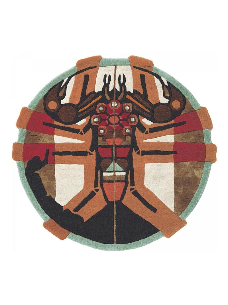 Tapis pour une chambre ou une entrée fait à la main en laine motif fresque ZODIAC Multicolore - Kiabi