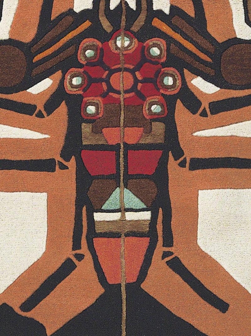Tapis pour une chambre ou une entrée fait à la main en laine motif fresque ZODIAC Multicolore - Kiabi