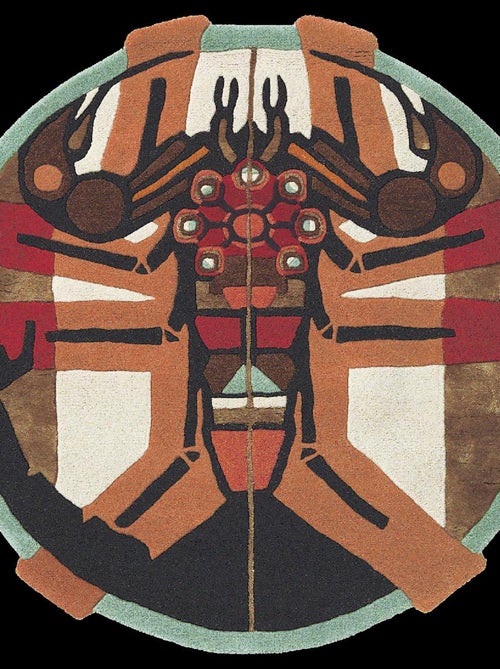 Tapis pour une chambre ou une entrée fait à la main en laine motif fresque ZODIAC - Kiabi