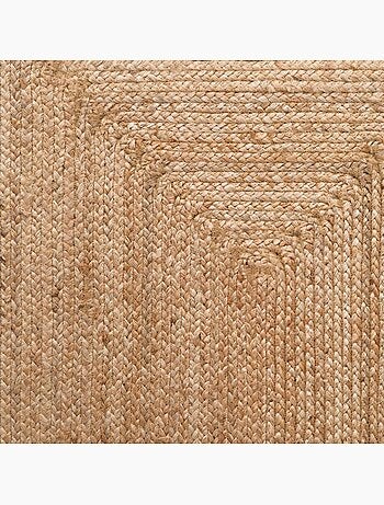 Tapis pour une chambre ou une entrée motif simple, jute l tissé main, design chaleureux
