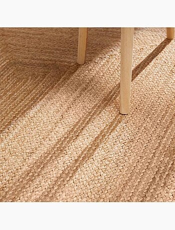 Tapis pour une chambre ou une entrée motif simple, jute l tissé main, design chaleureux