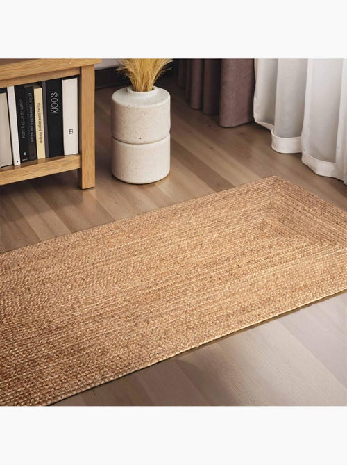 Tapis pour une chambre ou une entrée motif simple, jute l tissé main, design chaleureux - Kiabi Tapis pour une chambre ou une entrée motif simple, jute l tissé main, design chaleureux - Kiabi