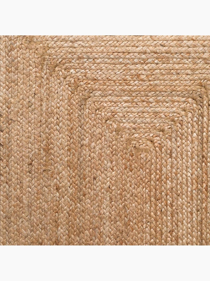 Tapis pour une chambre ou une entrée motif simple, jute l tissé main, design chaleureux Marron - Kiabi