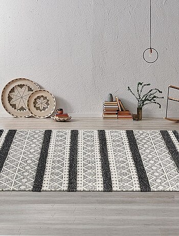 Tapis pour une chambre ou une entrée tissé en laine motif ethnique NOUKA