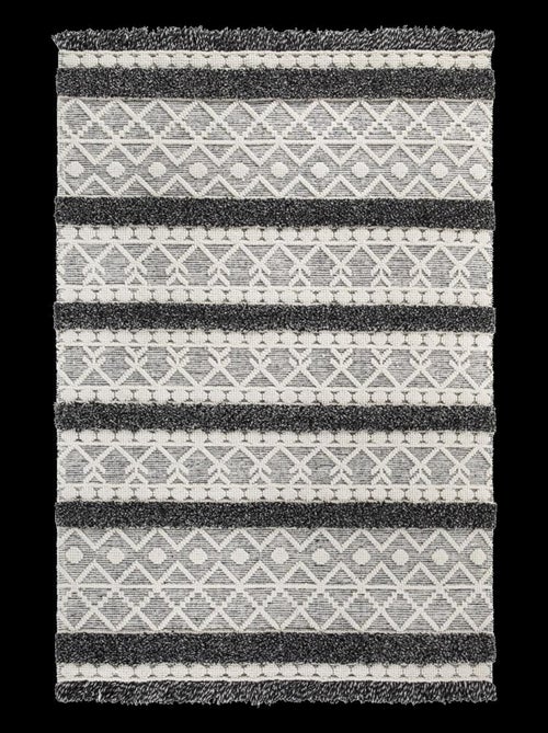Tapis pour une chambre ou une entrée tissé en laine motif ethnique NOUKA - Kiabi