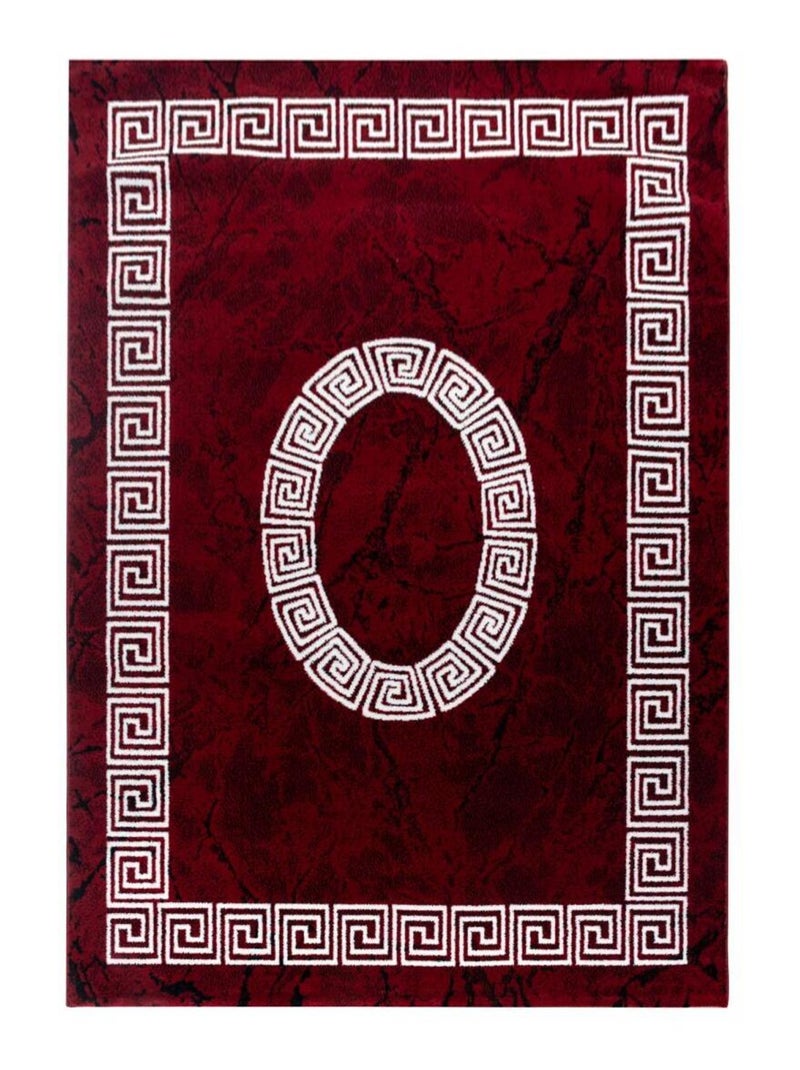 Tapis pour une chambre ou une entrée tissé motif baroque SAPURI Rouge - Kiabi