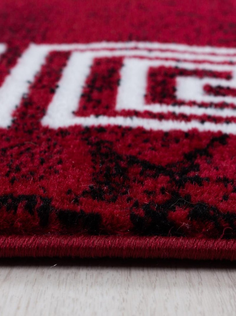 Tapis pour une chambre ou une entrée tissé motif baroque SAPURI Rouge - Kiabi