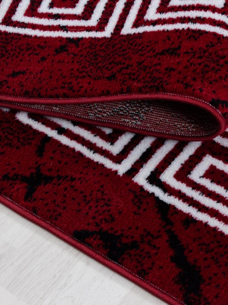 Tapis pour une chambre ou une entrée tissé motif baroque SAPURI Rouge - Kiabi