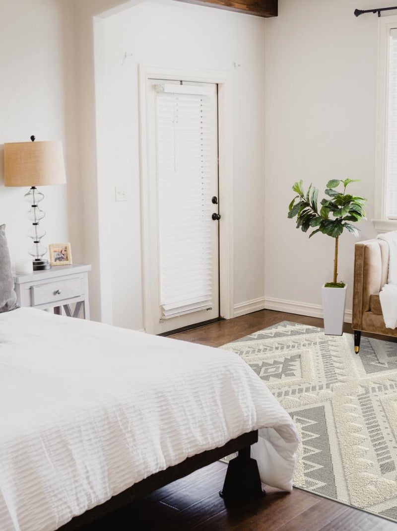 Tapis pour une chambre ou une entrée tissé motif ethnique BAIME Ecru - Kiabi