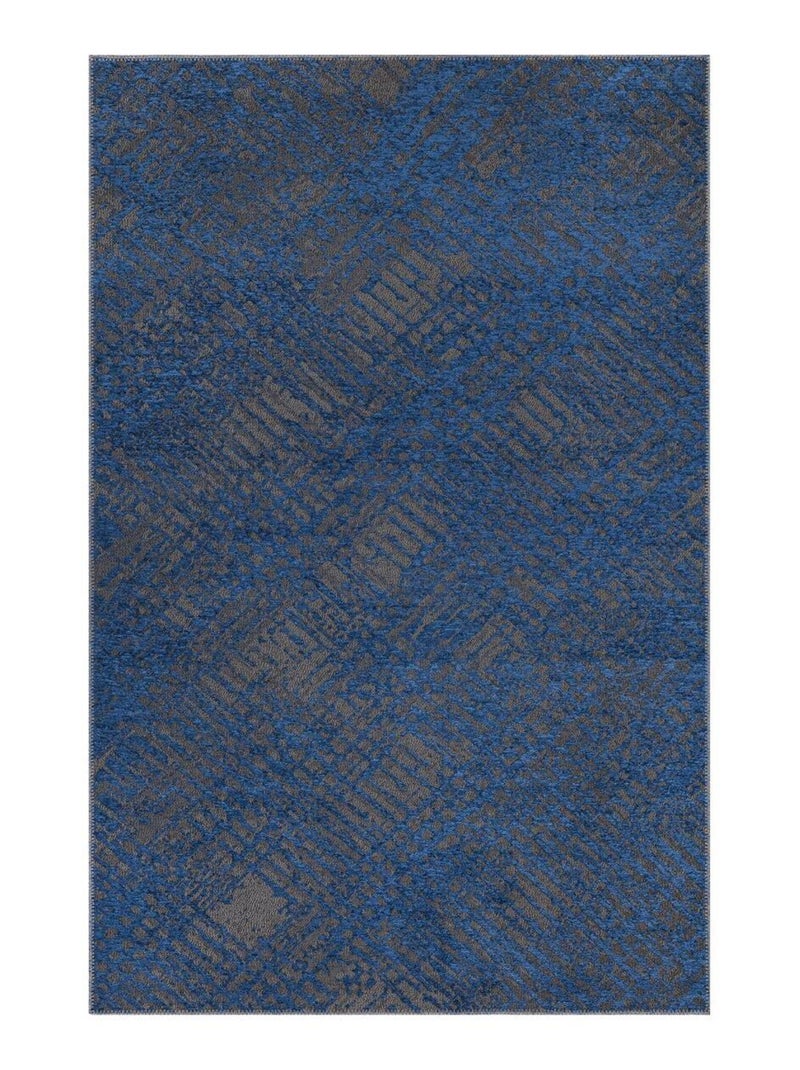 Tapis pour une chambre ou une entrée tissé motif faux uni TEREMINDE Bleu - Kiabi