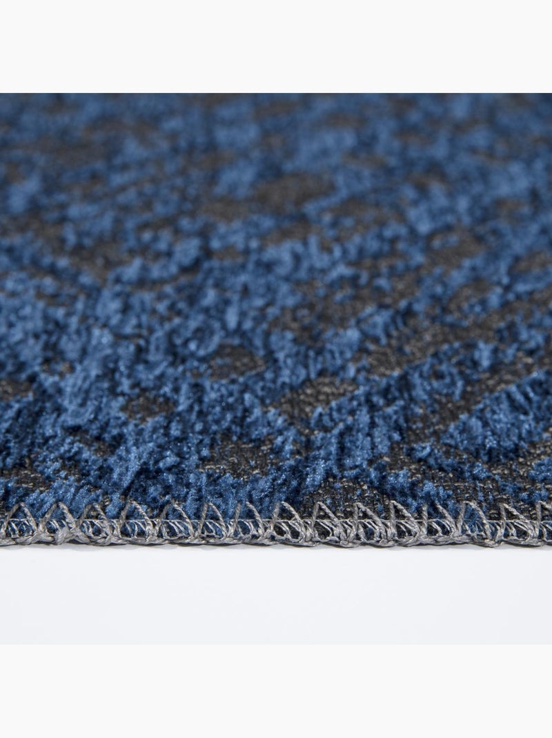 Tapis pour une chambre ou une entrée tissé motif faux uni TEREMINDE Bleu - Kiabi