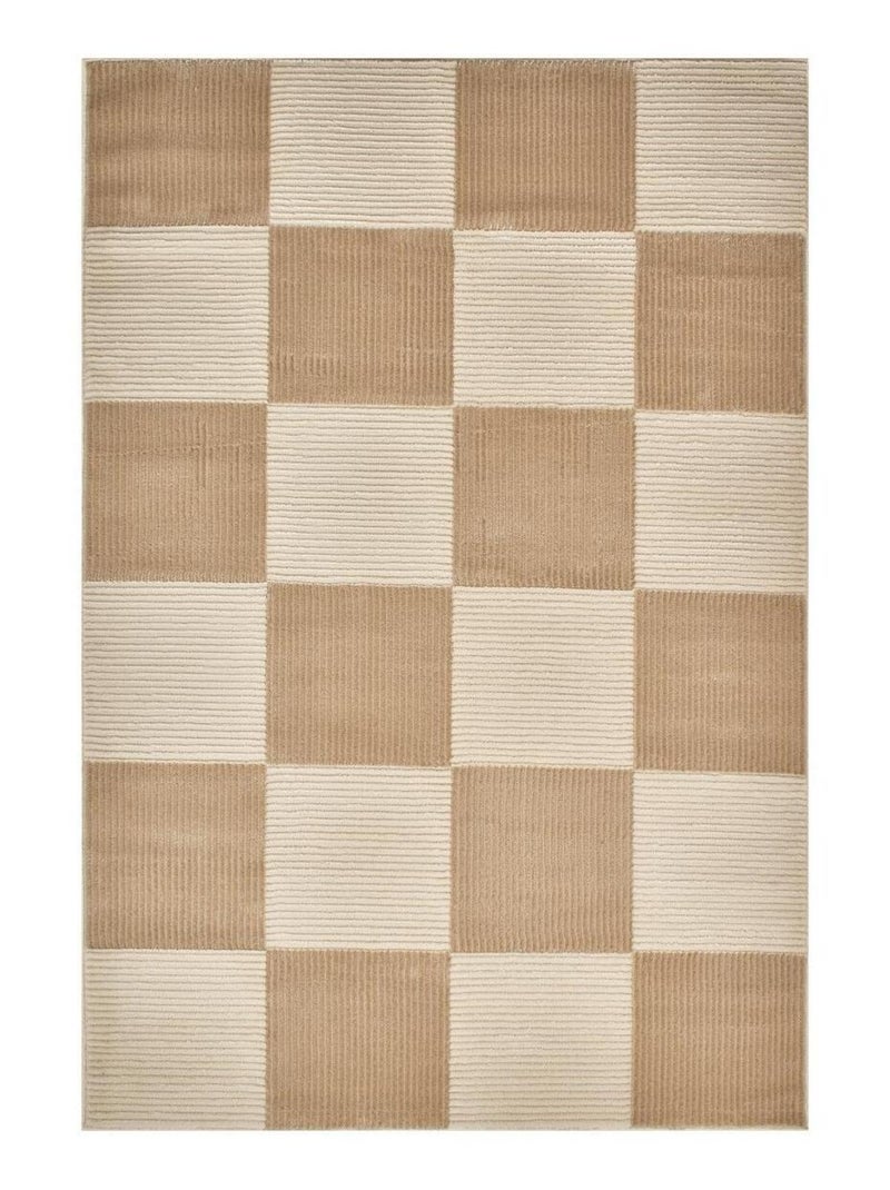 Tapis pour une chambre ou une entrée tissé motif géométrique LUNKIN 5 Beige - Kiabi