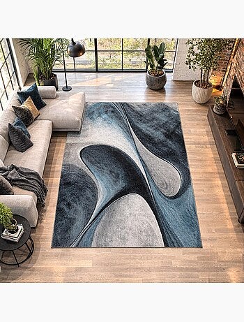 Tapis salon et chambre tissé motif géométrique LYN8 MADILA