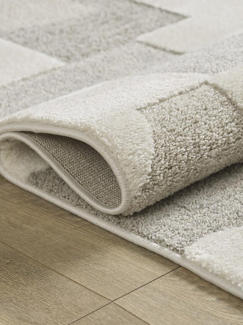 Tapis pour une chambre ou une entrée tissé motif simple LYN9 CERGEO Ecru - Kiabi