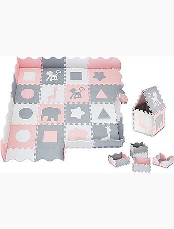 Tapis puzzle mousse EVA 150x150 cm bébé enfant 16 pièces éducatif 0-3ans