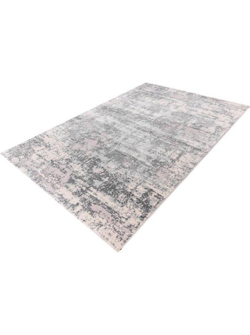 Tapis rayé à poils courts pour salon rectangle vintage Paris - Kiabi