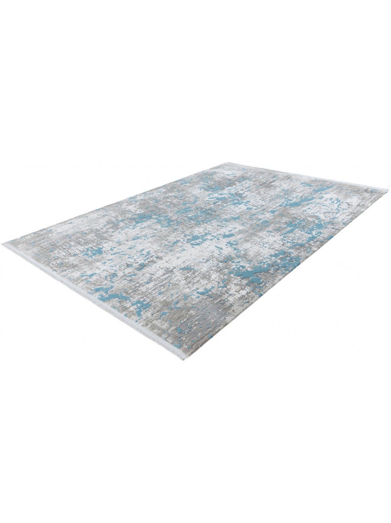 Tapis rayé avec franges vintage rectangle Opera Bleu - Kiabi