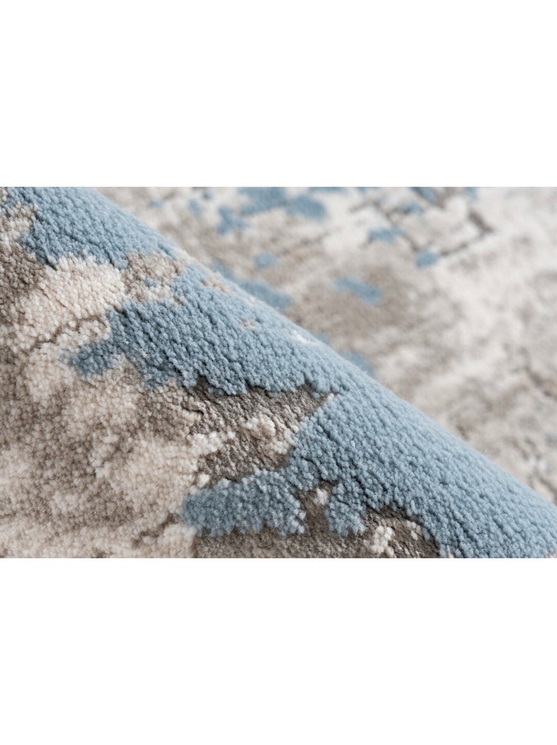 Tapis rayé avec franges vintage rectangle Opera Bleu - Kiabi