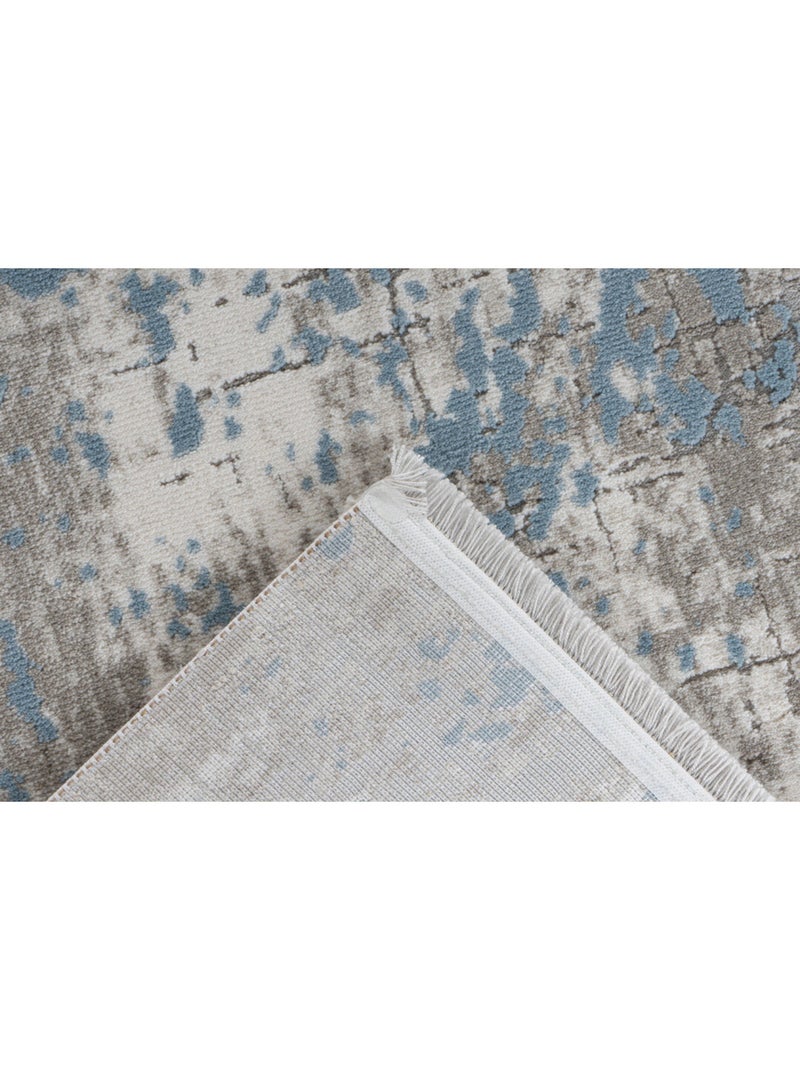 Tapis rayé avec franges vintage rectangle Opera Bleu - Kiabi