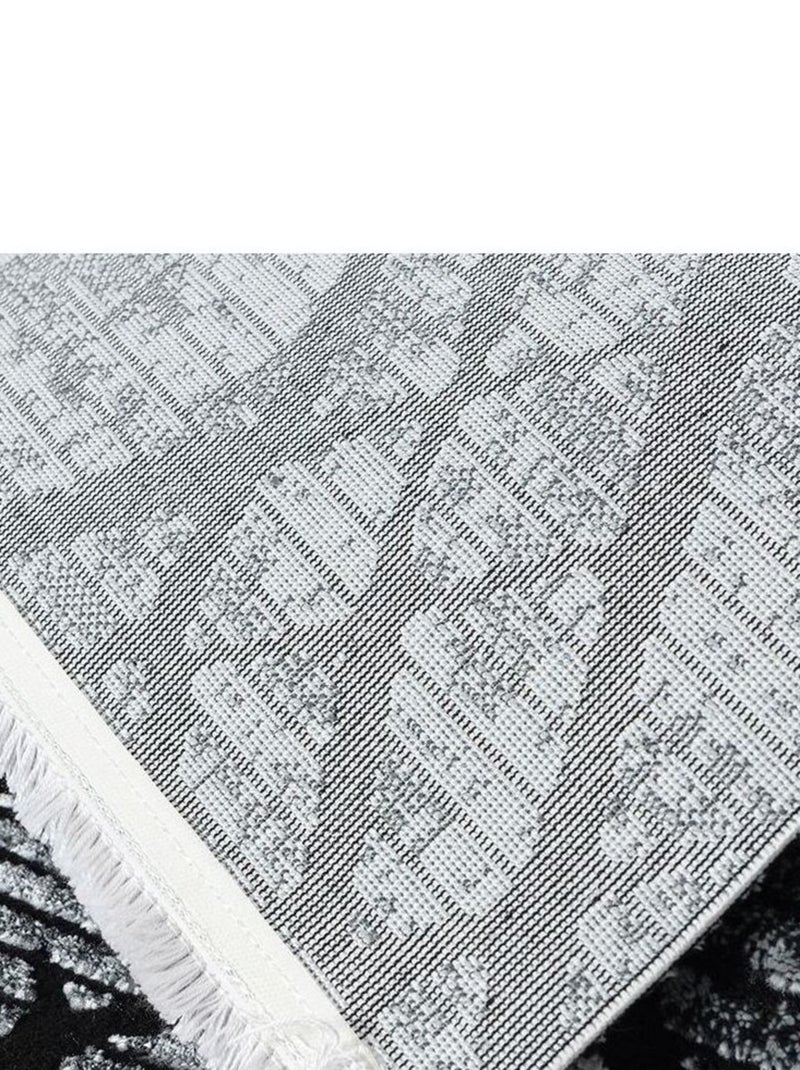 Tapis rayé courtes mèches design intérieur Nahla Gris - Kiabi