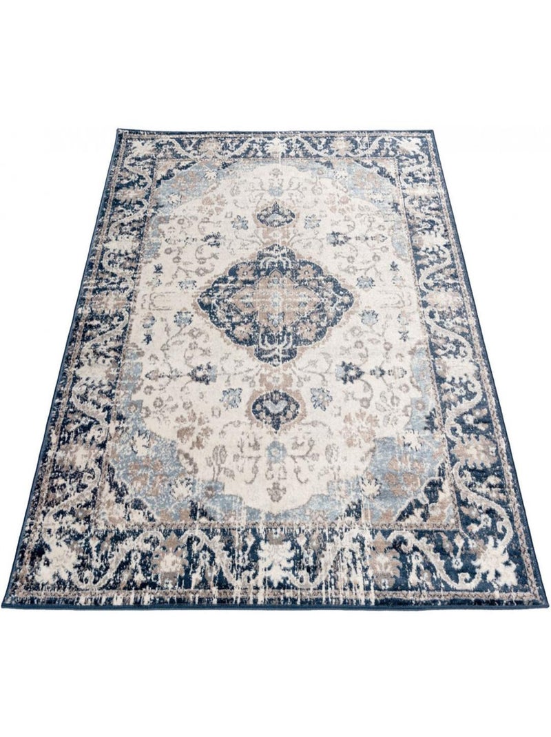 Tapis rayé gris pour salon vintage rectangle Oriolo Gris - Kiabi