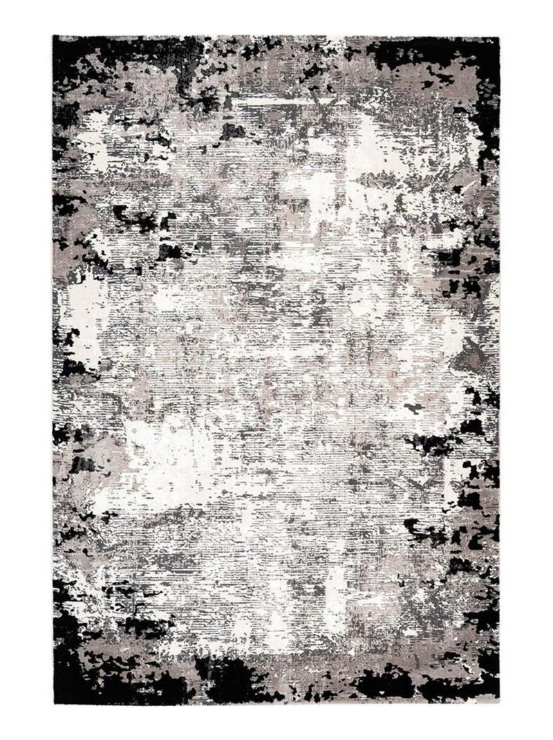 Tapis rayé intérieur à courtes mèches rectangle moderne Mandurah Gris - Kiabi
