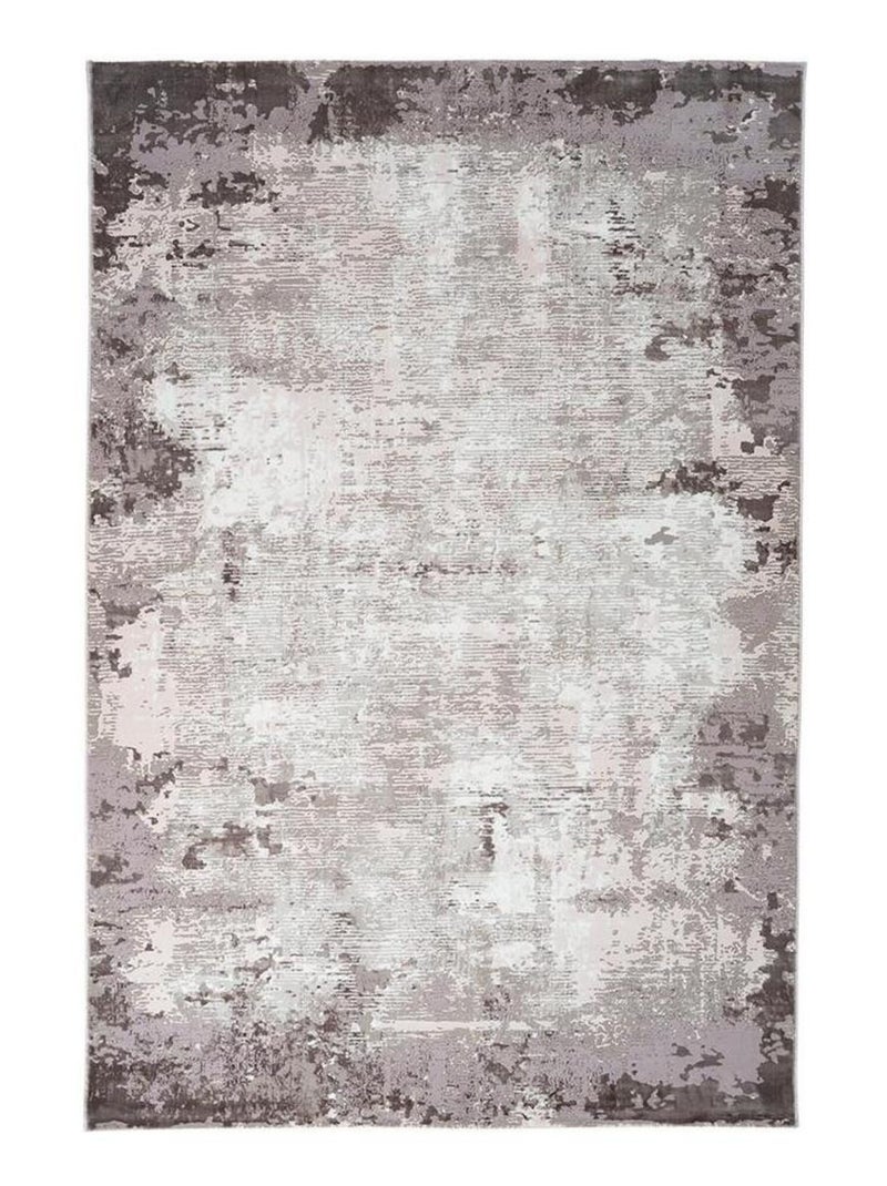 Tapis rayé intérieur à courtes mèches rectangle moderne Mandurah Taupe - Kiabi