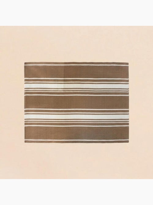 Tapis rayé marron et blanc 120x160cm - Kiabi