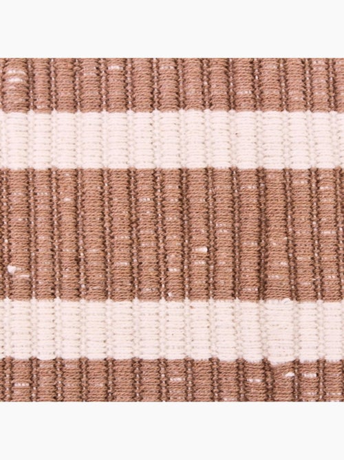 Tapis rayé marron et blanc 120x160cm - Kiabi