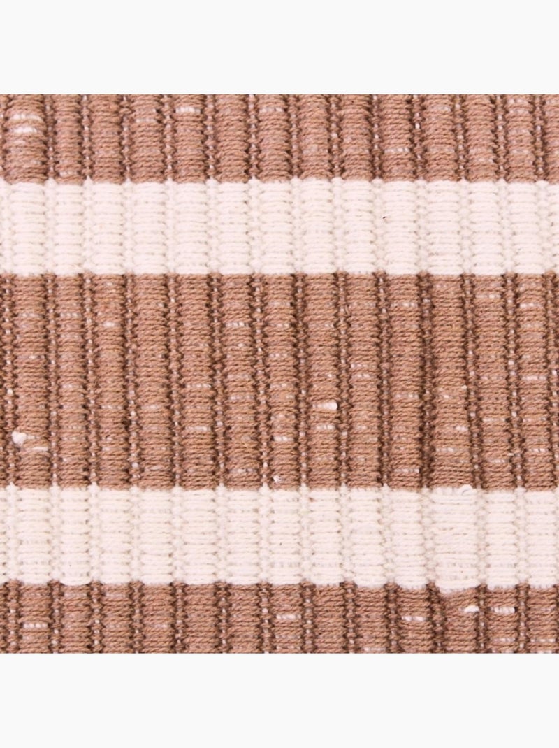 Tapis rayé marron et blanc 120x160cm Marron - Kiabi